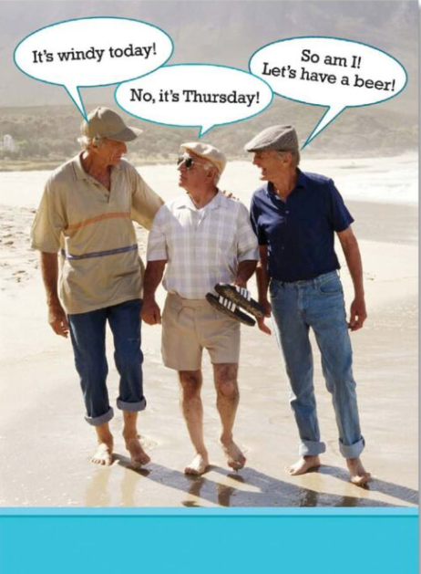 It’s windy today! No, it’s Thursday! So am I! Let’s have a beer!