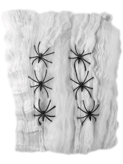Medium Spider Web Decoration 65g, with 6 Plastic Spiders