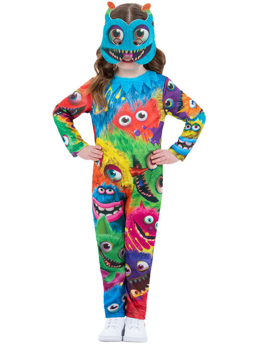 Monster Party Costume All in One & Mask Size 3-4