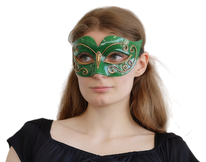 Masquerade Eye Mask Green/Gold