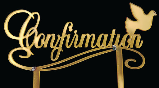 Confirmation Acrylic Cake Topper Gold Mirror