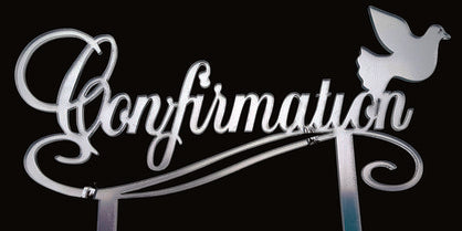 Confirmation Acrylic Cake Topper Silver Mirror