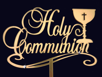 Communion Acrylic Cake Topper Gold Mirror