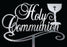 Communion Acrylic Cake Topper Silver Mirror