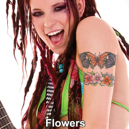 FLOWERS - Body Band - Temporary Tattoo