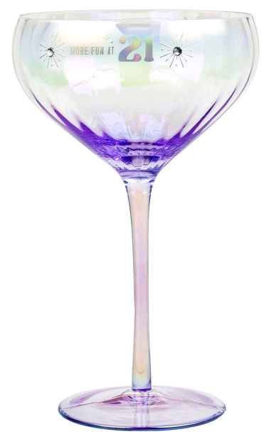 21st Cocktail  Holographic Glass