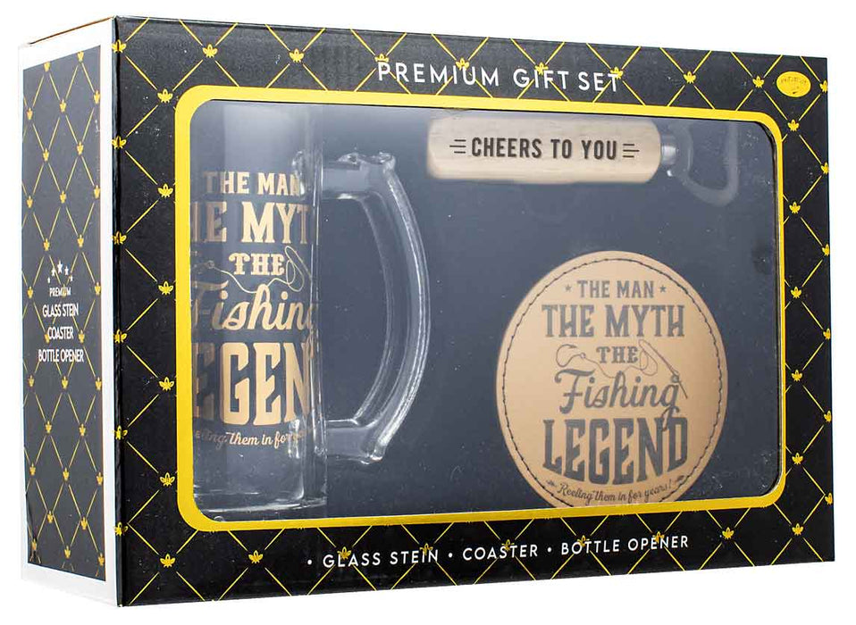 The Man The Myth The Fishing Legend 3 Pc Gift Set