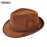 Brown brushed felt Oktoberfest hat with tapered crown and decorative rope cord detail