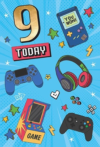 Happy 9th Birthday Deluxe Card