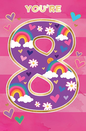 Happy 8th Birthday Deluxe Card