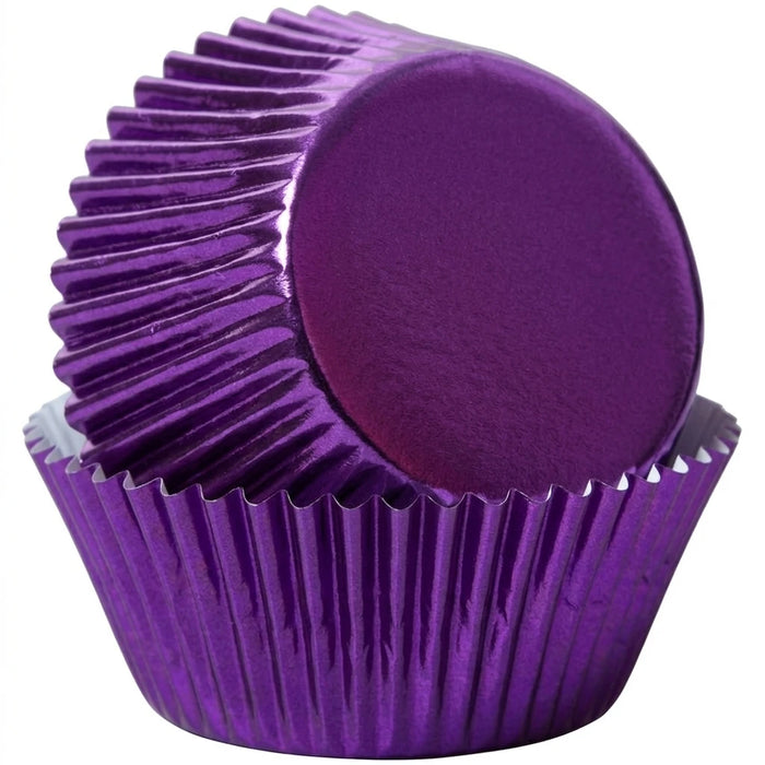 Mini Purple Foil Baking Cups 50 Pack