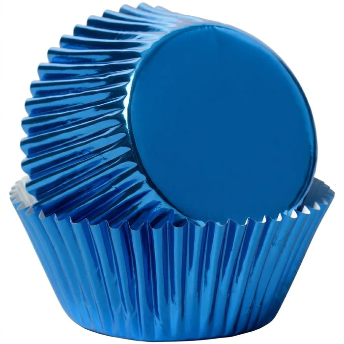 Mini Blue Foil Baking Cups 50 Pack