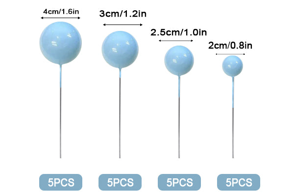 Blue Ball Toppers 20Pcs