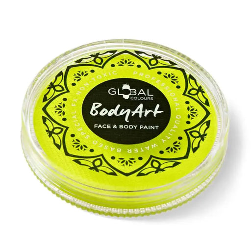 Global Colours Neon Yellow 32g UV reactive Special FX paint cake