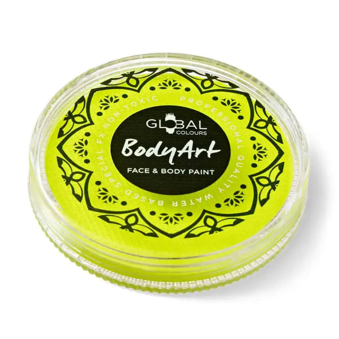 Global Colours Neon Yellow 32g UV reactive Special FX paint cake