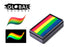 Global Colours Rainbow Glow UV magnetic one stroke face paint cake with neon pink, yellow, green and blue stripes