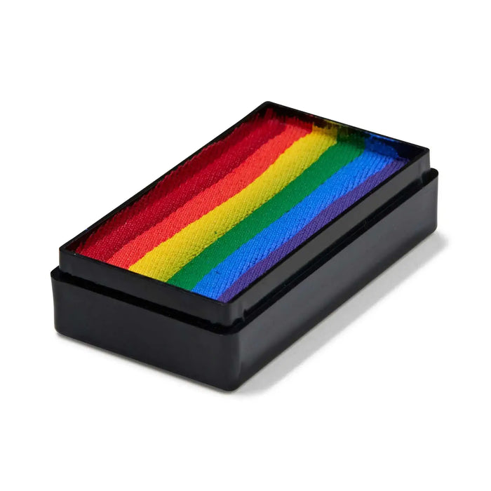 Global Colours New Pride Flag One Stroke face paint with red, orange, yellow, green, blue and purple stripes