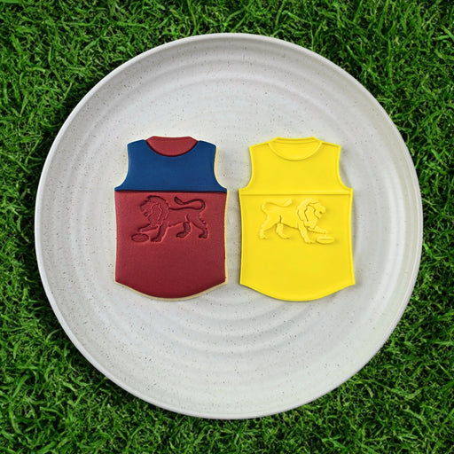 AFL Brisbane Lions Football Team Guernsey Cutter & Embosser Set