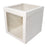 12x12x12 tall white display cake box with scalloped edge and two clear windows, top and front