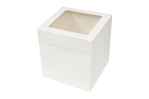 10 X 12inch Tall Cherry Lock Cake Box - White Iconic Cake Art