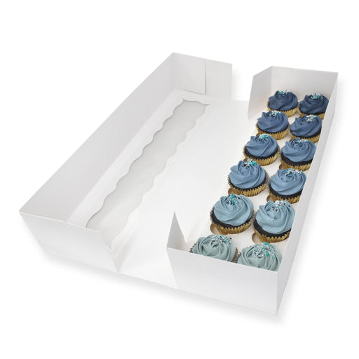 Long 12 Cavity Cupcake Box 21x6x4 Inch