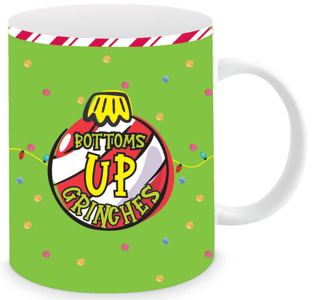 Bottoms Up 350ml Christmas mug with colourful confetti design
