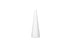 White cone-shaped styrofoam cake dummy, 40 cm long with 20 cm base diameter