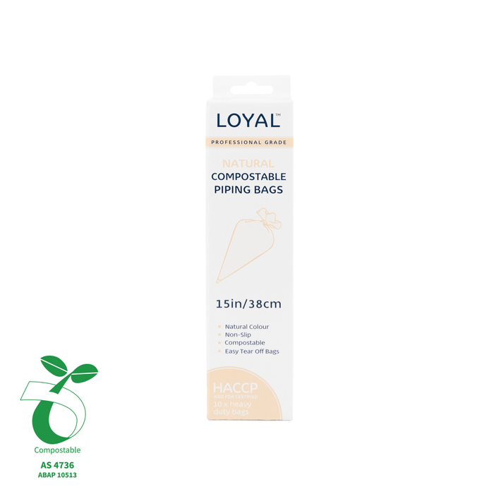 15in/38cm Natural Compostable Piping Box Pack of 10