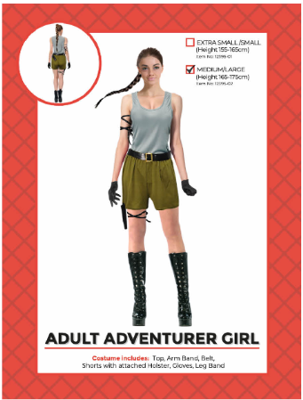 Adult Adventurer Girl Costume - Medium/Large