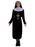 Adult nun costume front view showing black dress, white collar and headpiece