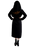 Adult nun costume rear view showing the back of the black dress and headpiece