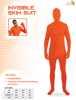 Adult Invisible Man Orange Standard Size