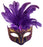 Feathered Masquerade Eye Mask - Purple