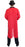 Back view of ringmaster costume showing long red tailcoat and black trousers