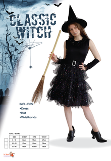 Classic Witch Costume 10-12