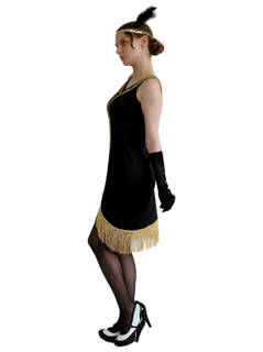 Black/Gold Flapper Dress - 12-14