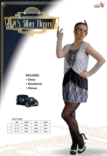 Silver Flapper Dress - 10-12