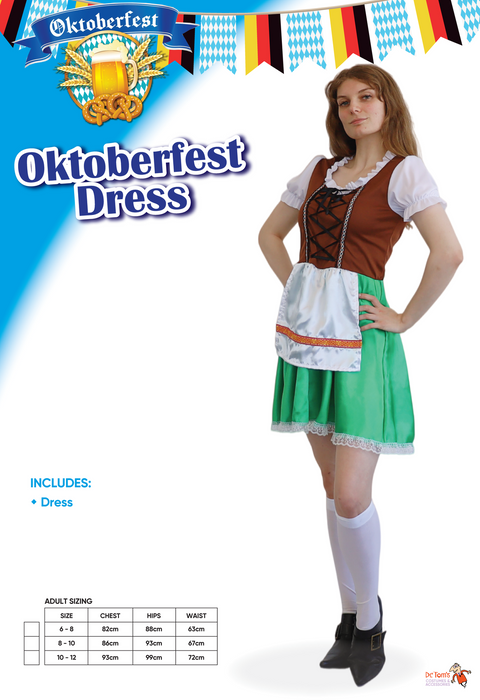 Oktoberfest Green/Brown Dress - 10-12