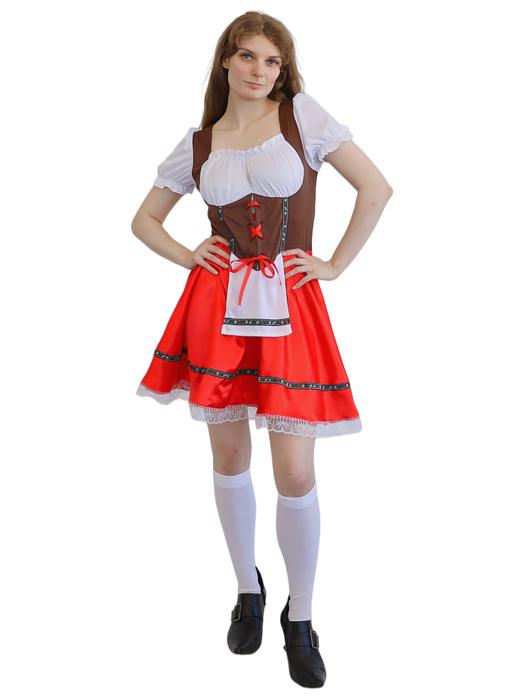 Red Oktoberfest Dress - 10-12