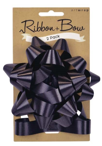 Small Gift Bow Black 10cm Pack of 2