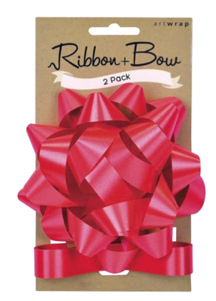 Small Red Gift Bow 10 cm, Pack of 2