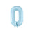 Light blue foil number 0 balloon