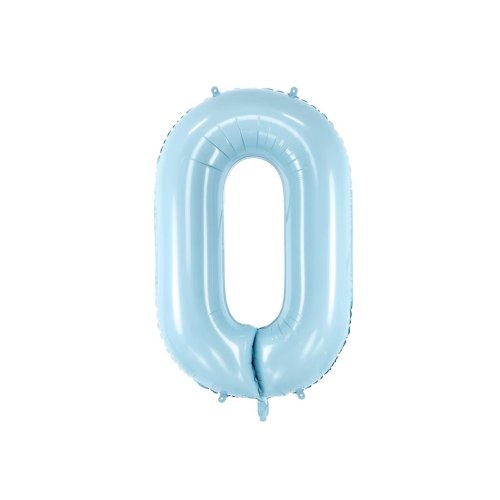 Light blue foil number 0 balloon