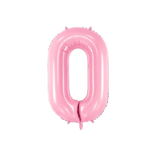 Light pink foil number 0 balloon