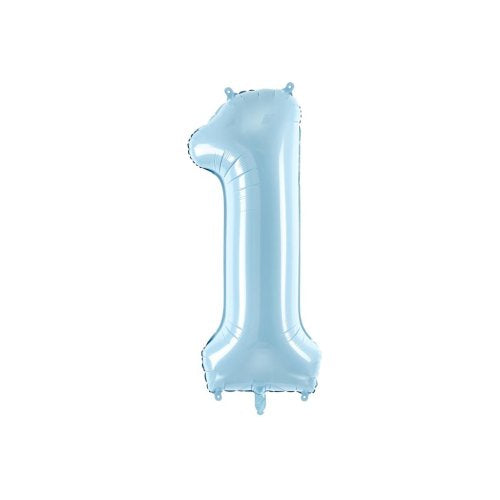 Light blue foil number 1 balloon