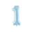 Light blue foil number 1 balloon
