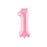Light pink foil number 1 balloon
