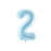 Light blue foil number 2 balloon