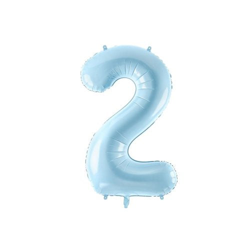 Light blue foil number 2 balloon