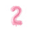 Light pink foil number 2 balloon